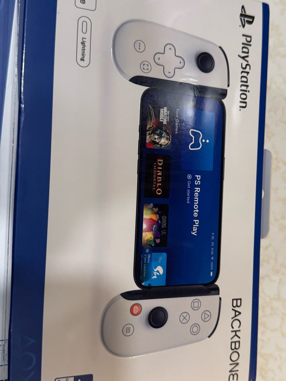 Sony White Mobile Backbone Controller for PS Remote Play and Carrying Case